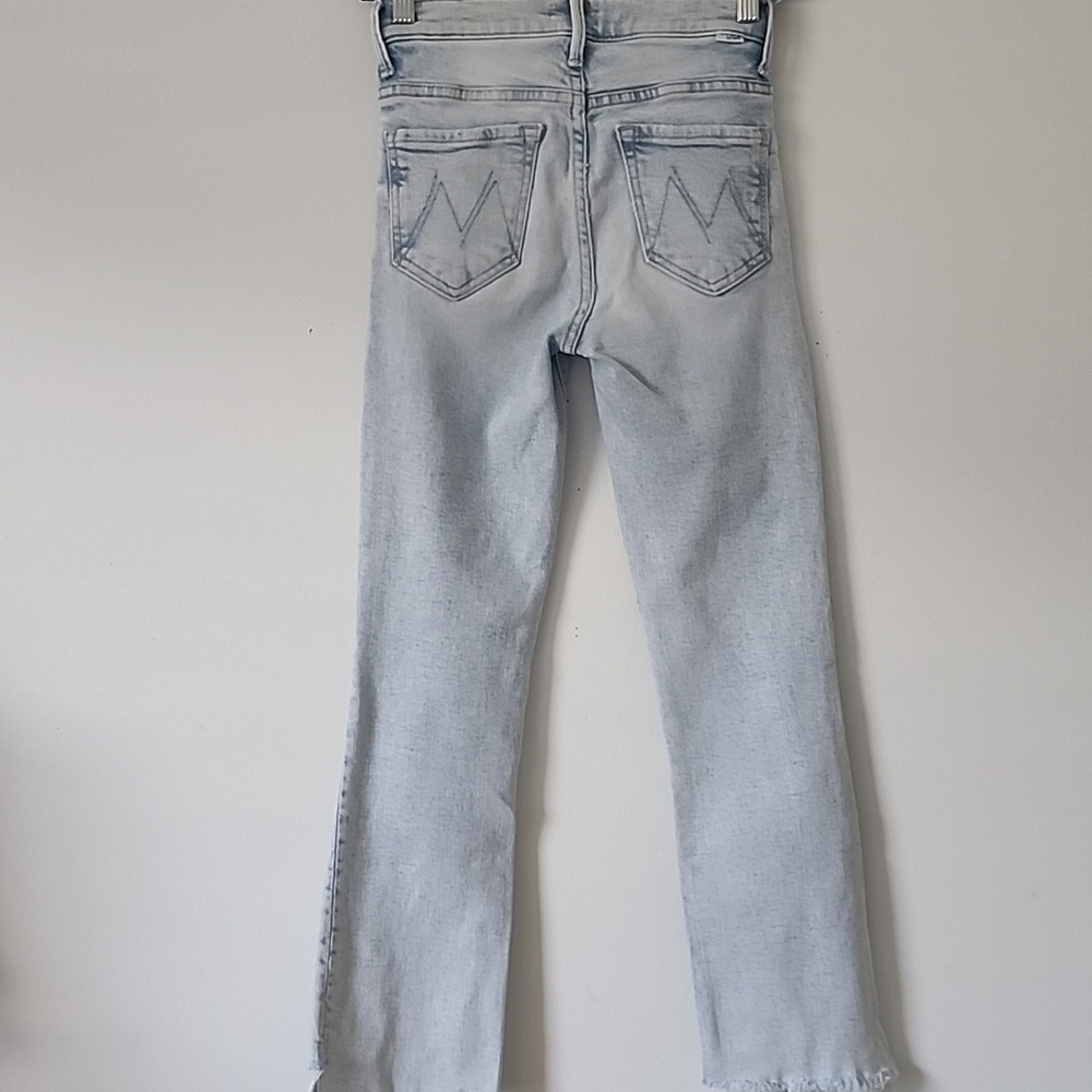 Mother The Insider Crop Step Fray Jeans In Smooth Sailing Size 24 - Picture 11 of 16